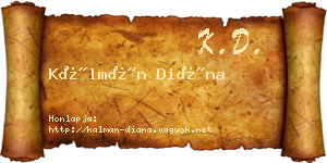 Kálmán Diána névjegykártya